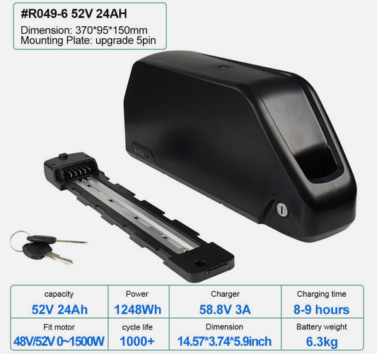 Swift E-Bikes™ High Power Battery (52V 24Ah 40A BMS)
